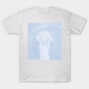 Ghostly alpaca and mandala in serenity blue T-Shirt